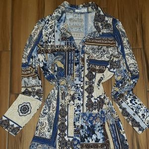 Unique Print Shirt Dress